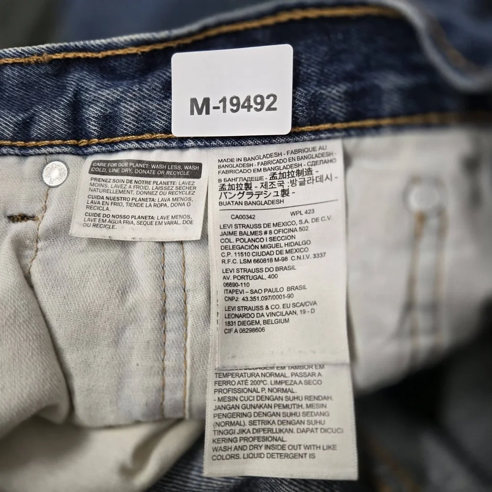 Levi's 505 Men Jeans 31X34 Blue Denim Regular Fit Straight‎ Leg